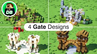 Minecraft 4 Easy Gate Designs Tutorial How to build 117 [upl. by Thorndike494]