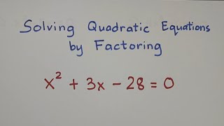 Solving Quadratic Equations by Factoring MathTeacherGon [upl. by Abigale]