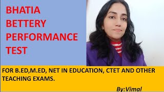 26 MASTERING THE BHATIA BATTERY PERFORMANCE TEST OF INTELLIGENCE  NET IN EDUCATION MEd BEd [upl. by Alayne564]