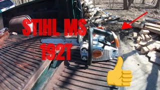 Stihl ms193t saw cutting review [upl. by Orbadiah]