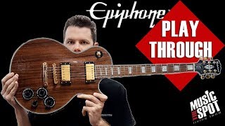 Playthrough Epiphone Limited Edition Les Paul Custom Pro Koa [upl. by Poyssick242]