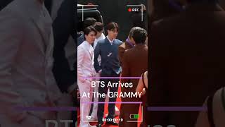 BTS Arrives At The GRAMMYs  2022 GRAMMYs [upl. by Haerb396]