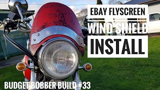 Budget Bobber Build 33  Ebay or AliExpress Patina Fly Screen Wind Shield or Windscreen Install [upl. by Norit414]