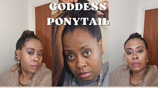 Easy 10minute hairstyle  how to do goddess ponytail [upl. by Ranna872]