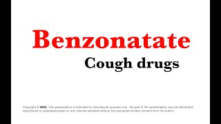 Benzonatate Cough Drug [upl. by Rowney]