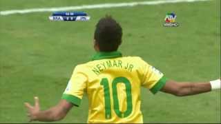 Brasil3Japon0 Copa confederaciones Brasil 2013  Gol de Neymar a los 3´HD [upl. by Cathe125]