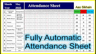 How to make Attendance Sheet in Ms Excel sohailsaeed aaosikhain msofficeexcel [upl. by Heinrik616]