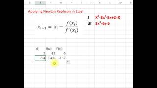 Newton Raphson Method using Microsoft Excel [upl. by Sclater]