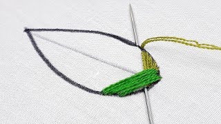 Hand embroidery latest leaf stitch designEasy leaf stitch embroiderycrafts amp embroidery [upl. by Gennie237]