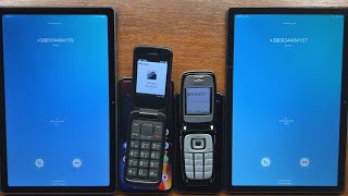 Alcatel amp Nokia Flip Phones Call OnePlus 6T iPhone 7 Samsung Tab A7 amp A8 Incoming amp Outgoing Call [upl. by Rosenblum792]