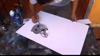 Helmet cowboys spray art [upl. by Ayanal]