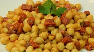 Garbanzos fritos receta fácil y rápida [upl. by Holcman]