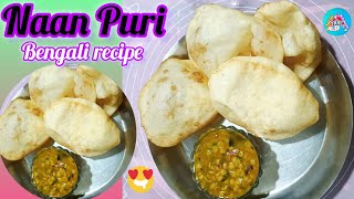 How to make naan puri  Naan puri recipeAdrini kitchens👌😋 [upl. by Matthaeus]