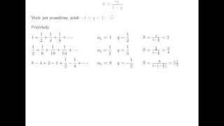 Nieskończony ciąg geometryczny [upl. by Enomor120]