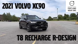 2021 Volvo XC90 T8 Recharge RDesign in Onyx Black Metallic  Walkaround with Heather [upl. by Arihaj552]