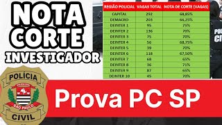 RESULTADO PC SP 2023 NOTA DE CORTE TODAS AS REGIÕES [upl. by Emsoc]