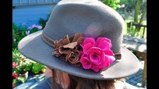 fabric flower brooch tutorial [upl. by Rafaj]