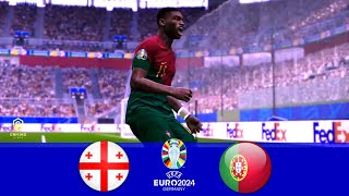 Georgia vs Portugal Highlights Goals  EURO 2024  eFootball PES 2021 [upl. by Virgie]