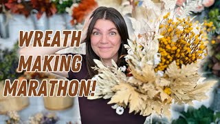 How to make 🍂THREE🍂 gorgeous fall wreaths Live wreath making marathon [upl. by Lativa]