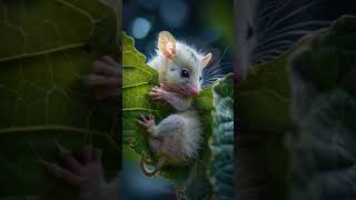 Tiny baby dormouse on a leaf Pure cuteness BabyDormouse TinyCuteness NatureAdorable Wildlife [upl. by Alegnad]