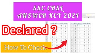 SSC CHSL Answer KEY 2024  How To Check SSC CHSL Response Sheet 2024 [upl. by Powers359]