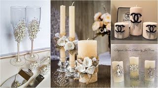 DOLLAR STORE WEDDING DECOR DIY Candle amp Champagne Flutes [upl. by Desdee]