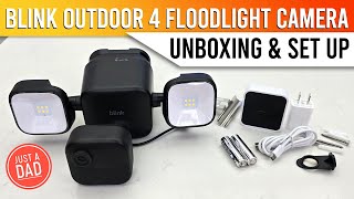 Blink Outdoor 4 Floodlight Security Camera UNBOXING amp SET UP [upl. by Magree]