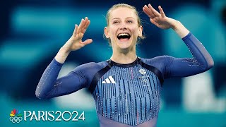 Bryony Page springs to a HUGE SCORE to secure first trampoline gold  Paris Olympics  NBC Sports [upl. by Aleafar]