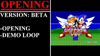 Sonic the Hedgehog 2 Beta Sega Mega Drive  Opening amp Demo Loop [upl. by Garner]