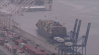 Cargo ship Dali arrives at Port of Baltimore following Key Bridge collapse [upl. by Arianne]