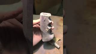 Bowie handle shaping  Knife Making shorts [upl. by Ahsiekat929]