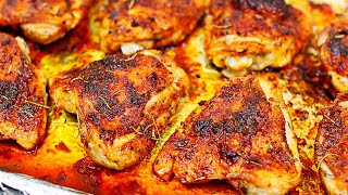 Best Ever Baked Chicken Thighs  Easy Juicy Baked Chicken Recipe [upl. by Ardine646]