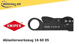 Knipex Abisolierwerkzeug 16 60 05 SB für KoaxKabel RG 58 RG 59 RG 62 [upl. by Lear]