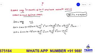 Application  Problem on Taylors SeriesEvaluate log11 [upl. by Larner]