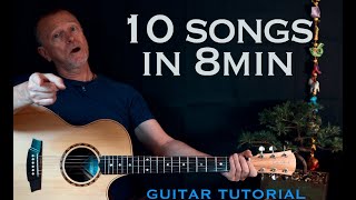 10 songs in 8 minutes  more strumming help [upl. by Boylan]