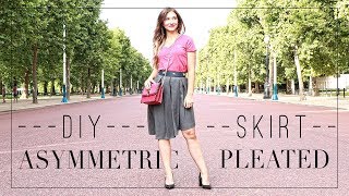 DIY  Back To School  Asymmetric Pleated Skirt Tutorial  Szilvia Bodi [upl. by Salmon]