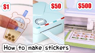 How I make STICKERS 1 vs 500  sticker printer print and cut CRICUT MAKER tutorial and more [upl. by Silin993]