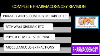 COMPLETE PHARMACOGNOSY AND ANALYSIS IN ONE VIDEO PHARMACOGNOSY AND ANLYSIS EASY WAY TO STUDY GPAT [upl. by Aneema989]