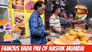 Famous Nashik Vada Pav Samarth Vadewale  Moong Dal pakodas  Vadapav for Rs 18 Mumbai [upl. by Llertnod741]