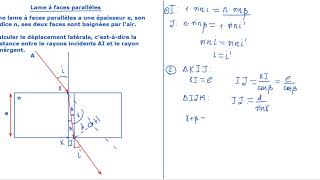 Exercice 1 Lame à faces parallèles [upl. by Ehsiom]