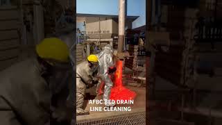 AFBC boiler bed drain line cleaning with safety [upl. by Alfreda]