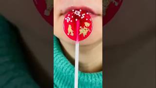 ASMR sounds eating TWO CoLOR LOLLlPOPmuKbang food [upl. by Annaynek]