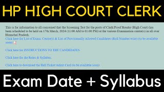 High Court Exam Date 2024  Detailed Syllabus [upl. by Caldera]