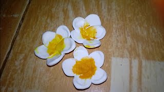 Frangipani flower making tutorials easy frangipani flower making for beginnersকাঠগোলাপ ফুল তৈরি [upl. by Litsyrk]