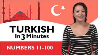 Learn Turkish  Turkish in Three Minutes  Numbers 11100 [upl. by Mohorva455]