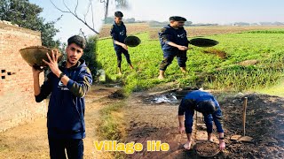 Aj Garlic 🧄 ko gobar daal diya  Pakistan village life  village life [upl. by Badger]