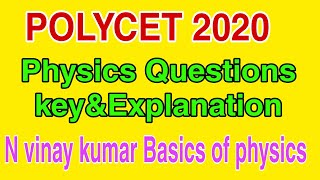 TS POLYCET 2020 PHYSICS PYQPOLYCET PREVIOUS YEAR PAPERS [upl. by Hannasus]