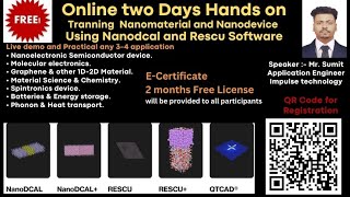 FREE Online 2nd day Hands on using Nanodcal amp Rescu modelling amp simulation Software [upl. by Jr]