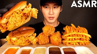 ASMR POPEYES CHICKEN SANDWICH FRIED CHICKEN amp FRIES MUKBANG No Talking EATING SOUNDS [upl. by Yntrok]