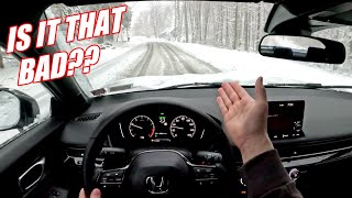 Is The New Civic Awful In The Snow POV Winter Review [upl. by Ilocin7]